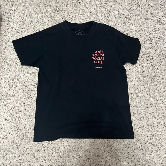 Black and Pink Anti Social Social Club Shirt - Picture 1 of 4